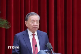 Tổng Bí thư Tô Lâm phát biểu khai mạc Hội nghị lần thứ 14 Ban Chấp hành Trung ương Đảng khóa XIII. (Ảnh: Thống Nhất/TTXVN)