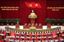 Phiên khai mạc Hội nghị lần thứ 14 Ban Chấp hành Trung ương Đảng khóa XIII. (Ảnh: Lâm Khánh/TTXVN)