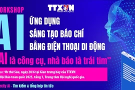 Trải nghiệm sử dụng AI tại gian trưng bày của TTXVN ở Hội báo toàn quốc 2025