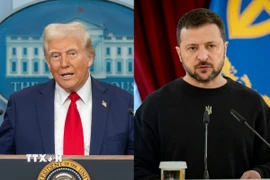 Tổng thống Donald Trump và Tổng thống Volodymyr Zelensky. (Nguồn: AFP-Getty Images/TTXVN)