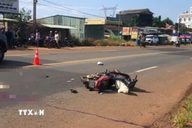 Hiện trường một vụ tai nạn giao thông. (Ảnh minh họa: Đậu Tất Thành/TTXVN)