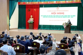 Ngày 5/12/2025, Ban Thường trực Ủy ban Mặt trận Tổ quốc Việt Nam tỉnh Hưng Yên tổ chức Hội nghị hiệp thương lần thứ nhất để thỏa thuận về cơ cấu, số lượng người ứng cử đại biểu Quốc hội khóa XVI và Hội đồng Nhân dân tỉnh Khóa XVIII, nhiệm kỳ 2026-2031. (Ảnh: Thế Duyệt/TTXVN)