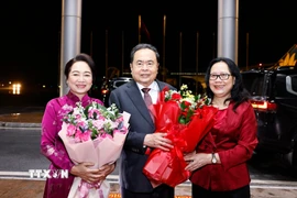 Lễ tiễn Chủ tịch Quốc hội Trần Thanh Mẫn và Phu nhân tại Sân bay Quốc tế Nội Bài, Hà Nội. (Ảnh: Doãn Tấn/TTXVN)