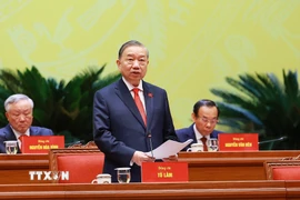 Tổng Bí thư Tô Lâm, Chủ tịch Đoàn Chủ tịch điều hành phiên họp. (Ảnh: TTXVN)