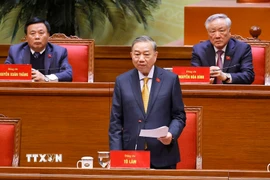 Tổng Bí thư Tô Lâm, Chủ tịch Đoàn Chủ tịch điều hành phiên họp. (Ảnh: TTXVN)