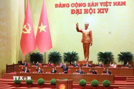 Đại hội biểu quyết thông qua số lượng Ủy viên Ban Chấp hành Trung ương Đảng khóa XIV. (Ảnh: TTXVN)