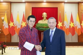 Tổng Bí thư Tô Lâm tiếp Quốc vương Bhutan Jigme Khesar Namgyel Wangchuck. (Ảnh: Thống Nhất/TTXVN)