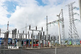 Nhà máy Điện gió Hải Anh được khởi công vào tháng 12/2023; công suất 40MW với 8 trụ tuabin 5MW. (Ảnh: Tường Vi/TTXVN)