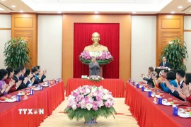Tổng Bí thư Tô Lâm chủ trì buổi gặp mặt. (Ảnh: Thống Nhất/TTXVN)