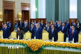 Quốc yến chào mừng Tổng Bí thư Tô Lâm và đoàn đại biểu cấp cao Việt Nam thăm cấp Nhà nước tới Vương quốc Campuchia. (Ảnh: Dương Giang/TTXVN)