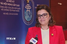 Bà Maria Jose Pinto Gonzalez Artigas, Phó Tổng thống Ecuador trả lời phỏng vấn của Thông tấn xã Việt Nam. (Ảnh: Linh Hà/TTXVN)