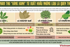 Việt Nam thu “vàng xanh” từ xuất khẩu những loại lá quen thuộc