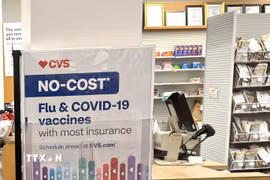 Một điểm tiêm vaccine phòng cúm ở trung tâm thủ đô Washington DC. (Ảnh: Ngọc Quang/TTXVN)