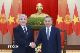 Tổng Bí thư Tô Lâm tiếp Thủ tướng Kyrgyzstan Adylbek Kasymaliev. (Ảnh: Thống Nhất/TTXVN)