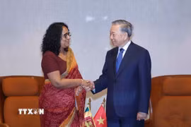 Tổng Bí thư, Chủ tịch nước Tô Lâm hội kiến Thủ tướng Sri Lanka Harini Amarasuriya. (Ảnh: Thống Nhất/TTXVN)