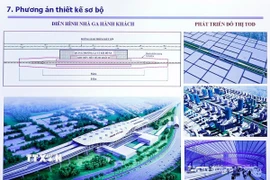Phương án thiết kế sơ bộ Dự án đường sắt tốc độ cao trên trục Bắc-Nam. (Ảnh: Doãn Tấn/TTXVN)