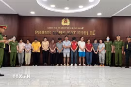 Cơ quan điều tra thực hiện lệnh khởi tố đối với các đối tượng liên quan. (Ảnh: TTXVN phát)