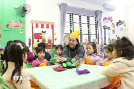 Đảng viên trẻ Lê Minh Hằng, giáo viên Trường Mầm non Gia Sàng, kỳ vọng Đại hội tiếp tục quan tâm đến đổi mới căn bản, toàn diện giáo dục, chăm lo bồi dưỡng thế hệ măng non. (Ảnh: Thu Hằng/TTXVN)