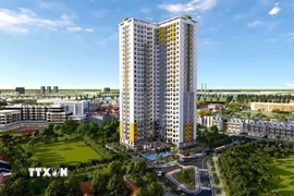 Tòa nhà chung cư do Tập đoàn BCONS làm chủ đầu tư tại phường Bình Thắng, thành phố Dĩ An, tỉnh Bình Dương. (Ảnh: Dương Chí Tưởng/TTXVN)