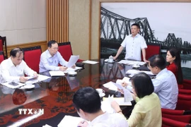 Phó Thủ tướng Hồ Đức Phớc chủ trì cuộc họp. (Ảnh: Văn Điệp/TTXVN)