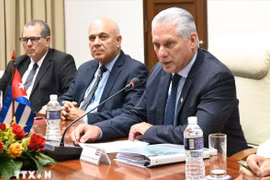 Bí Thư thứ nhất, Chủ tịch Cuba Miguel Díaz-Canel Bermúdez khẳng định quan hệ Việt Nam-Cuba là một hình mẫu có một không hai trên thế giới. (Ảnh: Việt Hùng/TTXVN)