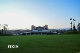 Một tòa nhà đang được xây dựng tại thủ đô mới Nusantara của Indonesia. (Ảnh: THX/TTXVN) 