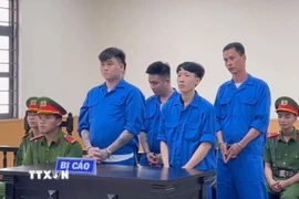 Các bị cáo nghe Hội đồng xét xử tuyên án. (Ảnh: Thanh Sang/TTXVN) 