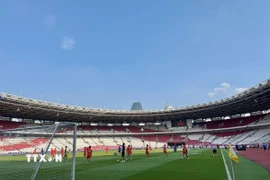 Sân vân động Gelora Bung Karno (thủ đô Jakarta, Indonesia), nơi sẽ diễn ra trận chung kết Cúp U23 Đông Nam Á 2025 vào tối 29/7. (Ảnh: Đỗ Quyên/TTXVN)