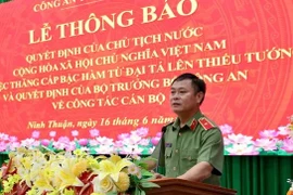 Thăng hàm thiếu tướng cho Giám đốc Công an Ninh Thuận và nhận công tác tại Lào