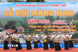 Lễ hội Nàng Han được tổ chức vào ngày 15/2 âm lịch hàng năm. (Ảnh: Nguyễn Oanh/TTXVN)