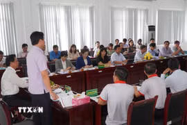 Quang cảnh buổi làm việc. (Ảnh: Nhựt An/TTXVN)