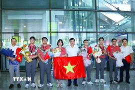 Đội tuyển Việt Nam đã xuất sắc giành 4 Huy chương vàng, trong đó có 2 huy chương vàng nằm trong top 10. (Ảnh: Thanh Tùng/TTXVN)