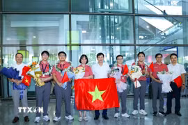 Đội tuyển Việt Nam đã xuất sắc giành 4 Huy chương vàng, trong đó có 2 huy chương vàng nằm trong top 10. (Ảnh: Thanh Tùng/TTXVN)