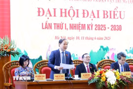 Đồng chí Phạm Tất Thắng, Uỷ viên Trung ương Đảng, Phó Trưởng Ban Tuyên giáo và Dân vận Trung ương điều hành Đại hội. (Ảnh: Phương Hoa/TTXVN)