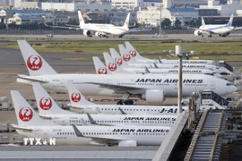 Máy bay tại sân bay Haneda ở Tokyo, Nhật Bản. (Ảnh: Kyodo/TTXVN)