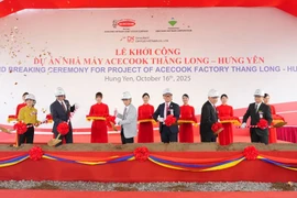 Lễ động thổ Nhà máy Acecook Việt Nam tại Khu công nghiệp Thăng Long 2. (Ảnh: Vietnam+)