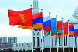 Quốc kỳ các nước thuộc Liên minh kinh tế Á-Âu.