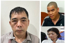 Công an tỉnh Thanh Hóa đã huy động lực lượng đồng loạt khám xét, bắt giữ các đối tượng cầm đầu gồm: Mai Anh Tuấn, Nguyễn Mạnh Tuấn và Ngô Thị Tính. (Ảnh: TTXVN phát)