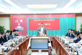 Đồng chí Trần Sỹ Thanh, Ủy viên Trung ương Đảng, Chủ nhiệm Ủy ban Kiểm tra Trung ương chủ trì Kỳ họp. (Ảnh: Phương Hoa/TTXVN)