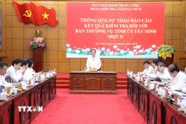 Quang cảnh buổi làm việc. (Ảnh: Bùi Giang/TTXVN)