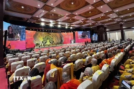 Quang cảnh lễ bế mạc Đại lễ Phật đản Liên hợp quốc lần thứ 20-Vesak 2025. (Ảnh: Thanh Vũ/TTXVN)