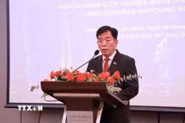 Ông Vũ Hồ, Đại sứ đặc mệnh toàn quyền Việt Nam tại Hàn Quốc phát biểu tại diễn đàn. (Ảnh: Xuân Anh/TTXVN)