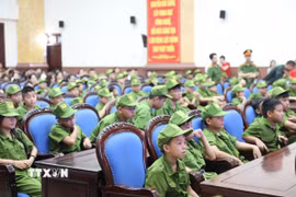 Trại hè năm nay tổ chức tại Nghệ An thu hút 130 chiến sỹ nhí đến từ các tỉnh, thành như: Hà Tĩnh, Nghệ An, Bắc Ninh, Đà Nẵng... (Ảnh: Văn Tý/TTXVN)