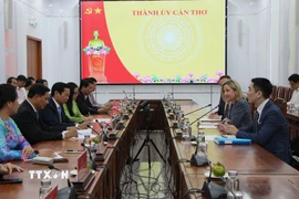 Quang cảnh buổi làm việc. (Ảnh: Nguyễn Hằng/TTXVN)