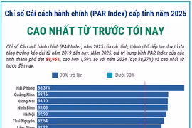 PAR Index cấp tỉnh năm 2025 đạt kết quả cao nhất từ trước tới nay