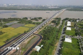 Cầu Nhơn Trạch nối Thành phố Hồ Chí Minh và Đồng Nai, thuộc Dự án thành phần 1A, tuyến Vành đai 3 Thành phố Hồ Chí Minh chính thức đưa vào khai thác. (Ảnh: Sỹ Tuyên/TTXVN) 