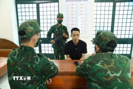 Đối tượng Lê Văn Ước (sinh năm 1996, ngụ thôn Rèm, xã Giáo Liêm, huyện Lục Ngạn, tỉnh Bắc Giang) trú tại Campuchia là đối tượng mua người từ các đối tượng buôn người ở Việt Nam. (Ảnh: TTXVN phát)