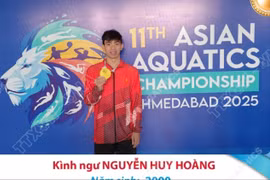 Nguyễn Huy Hoàng giành Huy chương Vàng Giải vô địch thể thao dưới nước châu Á 