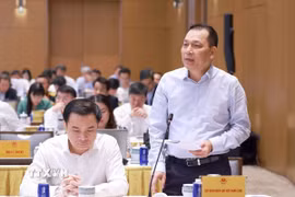 Chủ tịch Tập đoàn Điện lực Việt Nam (EVN) Đặng Hoàng An phát biểu. (Ảnh: Dương Giang/TTXVN)