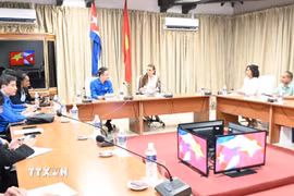 Quang cảnh Diễn đàn thanh niên Việt Nam-Cuba. (Ảnh: Việt Hùng/TTXVN)